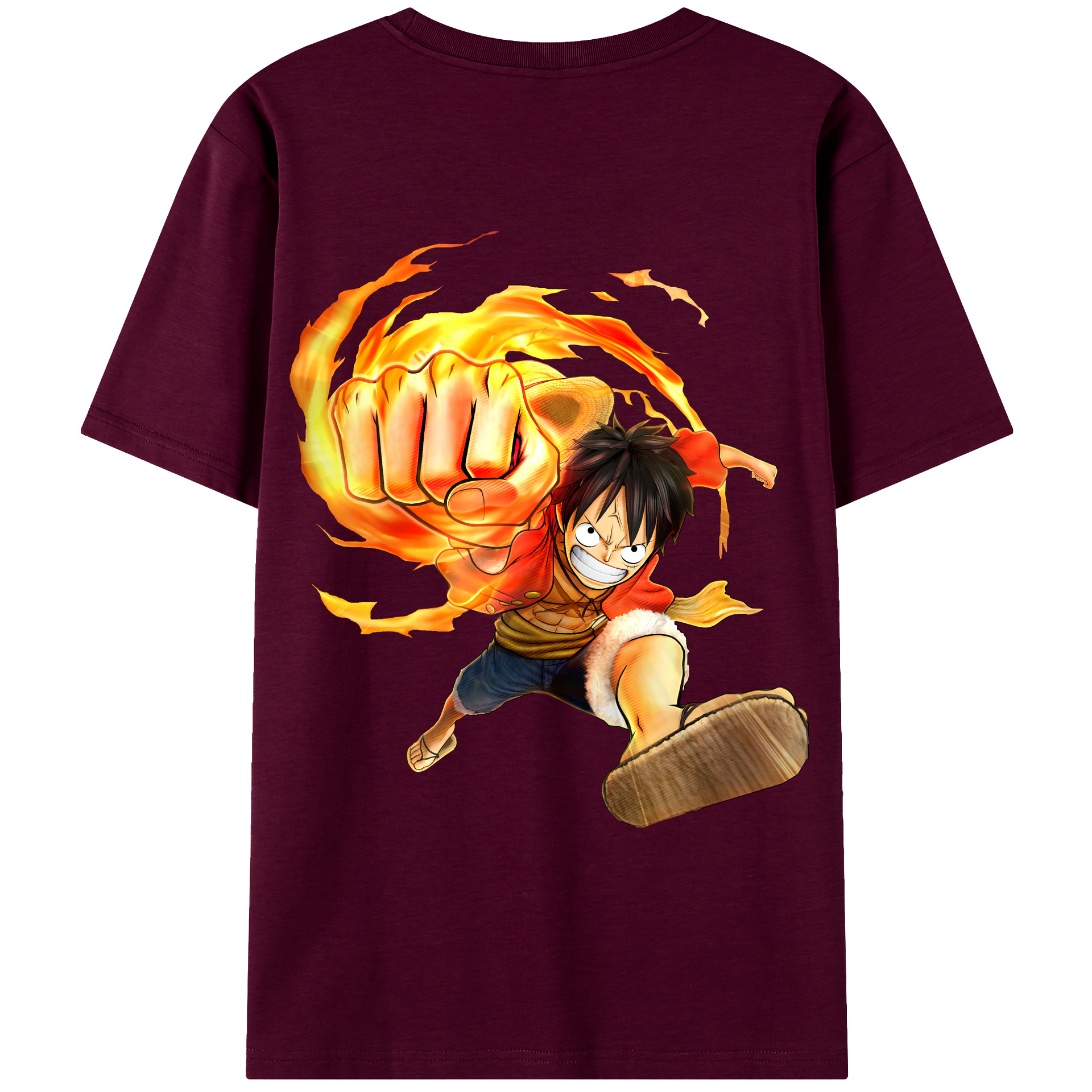 ワンピース モンキー・D・ルフィ ONE PIECE Monkey D. Luffy レディース半袖Tシャツ(バックプリント)